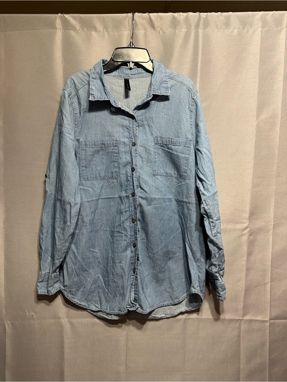 ILLA ILLA Light Blue Denim-Style Button Down Shirt
